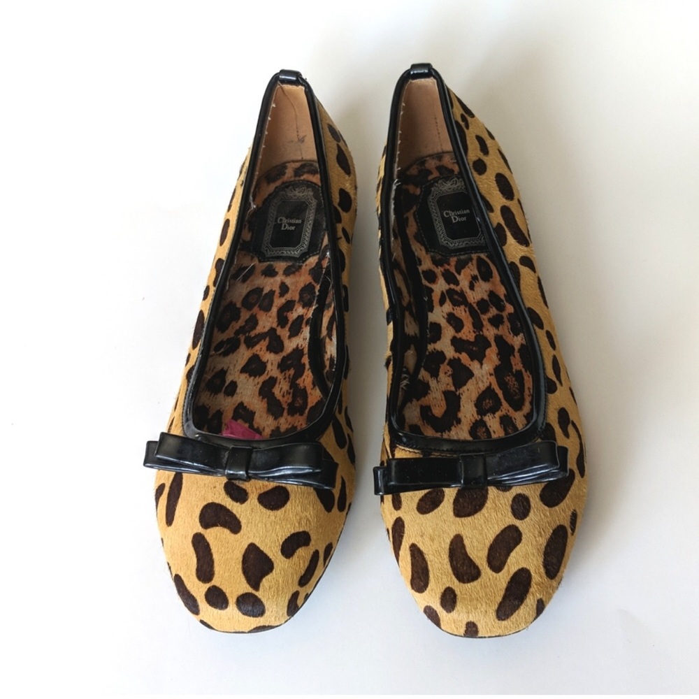 Vintage Christian Dior Ballet Flats - Leopard